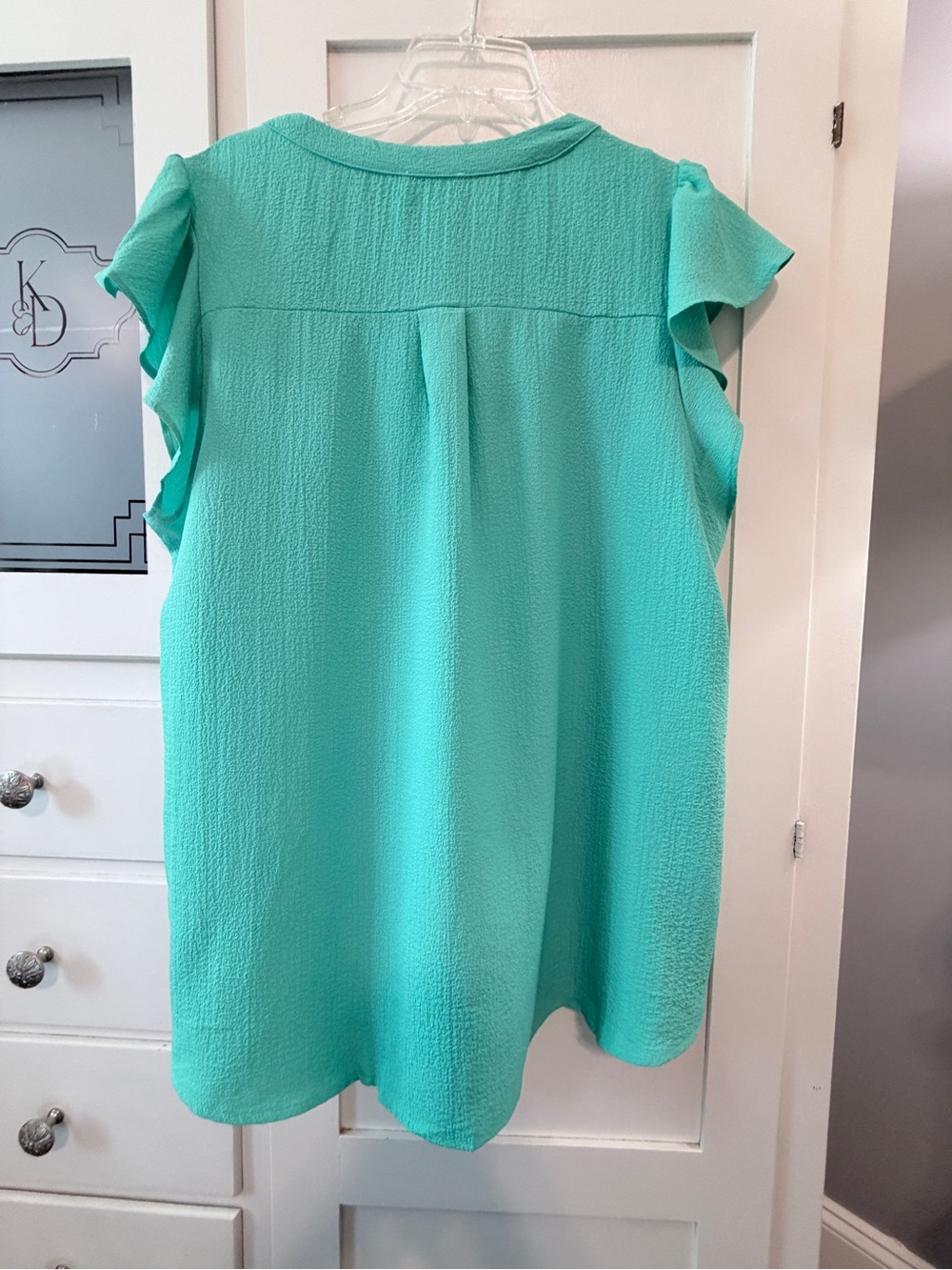 ANDREE BY UNIT Teal Ruffle Sleeve Blouse - Picture 5 of 7